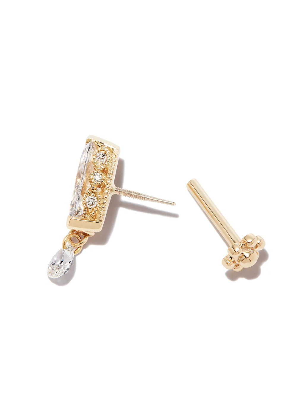 Maria Tash 18k Yellow Gold Teardrop Marquise Diamond Earring In Gold