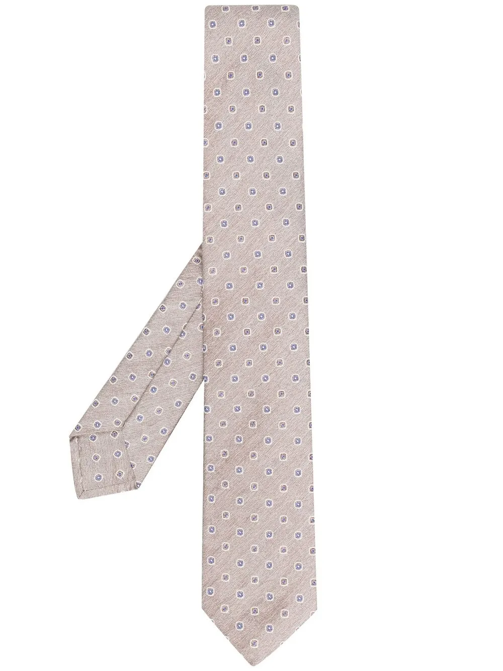 Barba Stropdas met abstracte print Beige