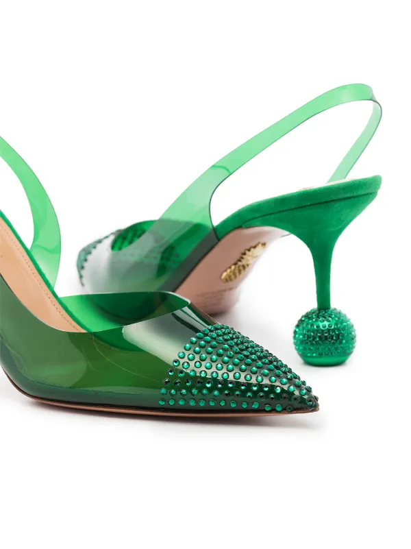 aquazzura green pumps