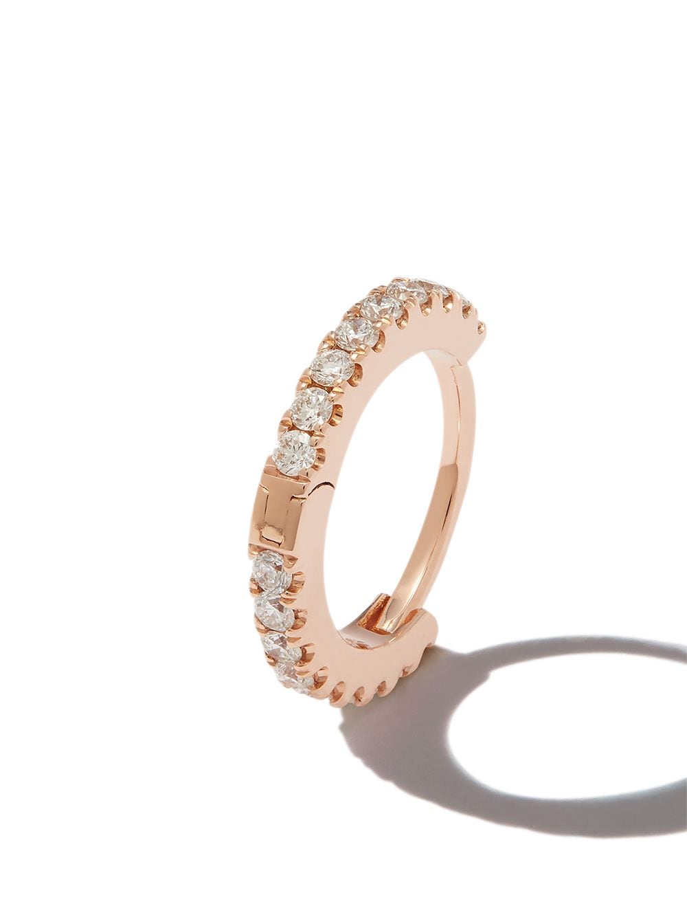 Shop Maria Tash 18kt Rose Gold Eternity Diamond Pave Single Earring In Rosa