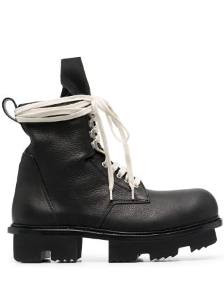 rick owens black and white boots