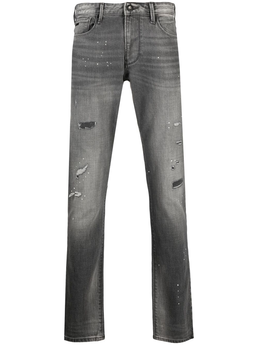 фото Emporio armani прямые джинсы с эффектом потертости