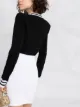 Balmain front zip ribbed mini skirt