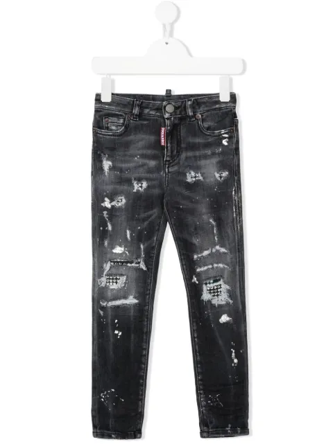 Dsquared2 Kids crystal-embellished Ripped Skinny Jeans - Farfetch