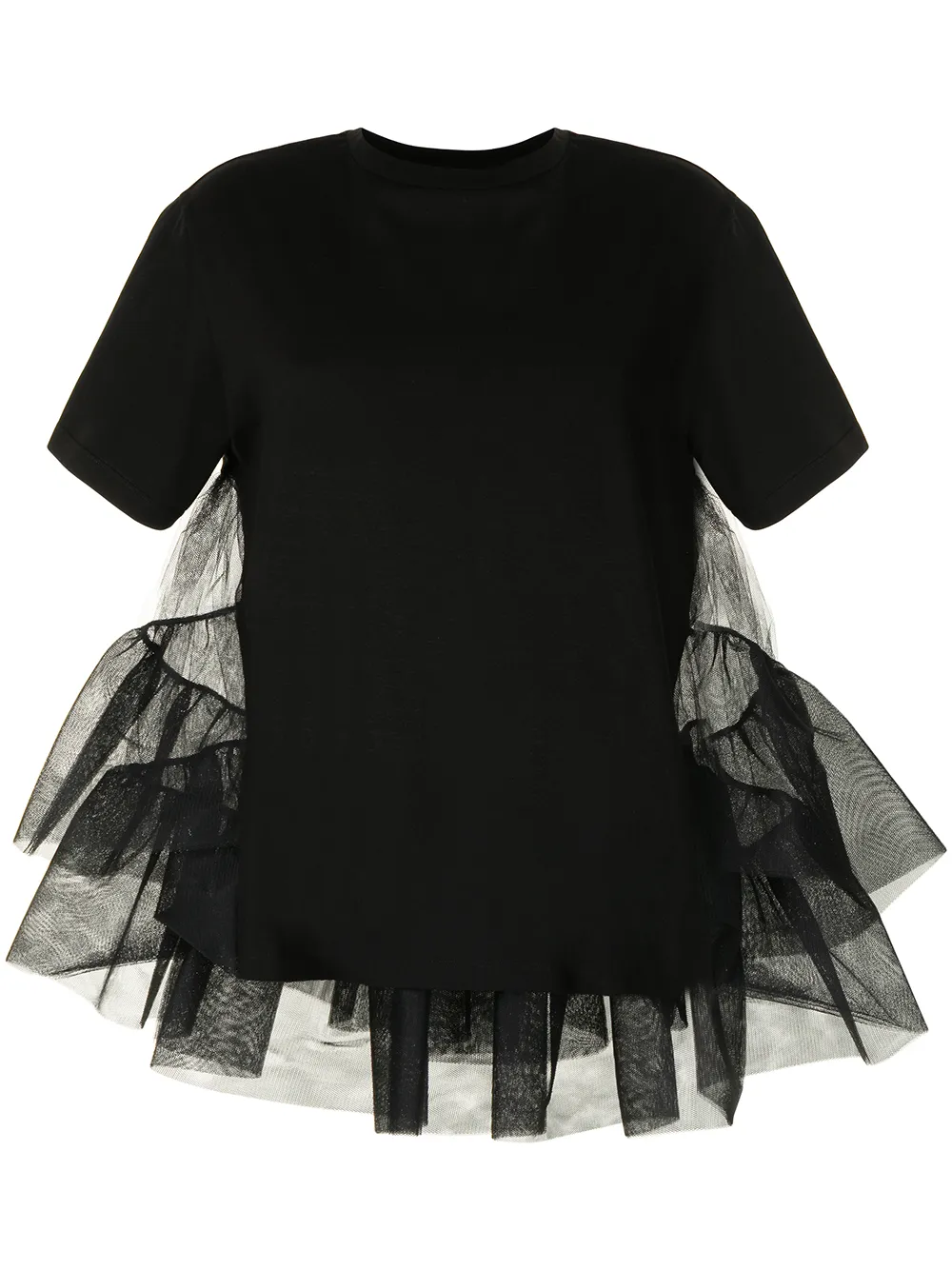 фото Alexander mcqueen футболка с круглым вырезом и вставкой из тюля