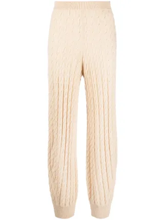 Shop Totême cable-knit trousers with 