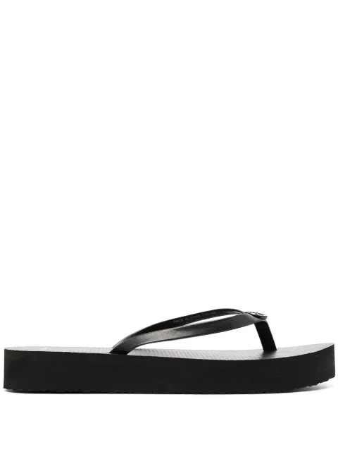 Tory Burch Embossed Logo Flatform Flip Flops - Farfetch
