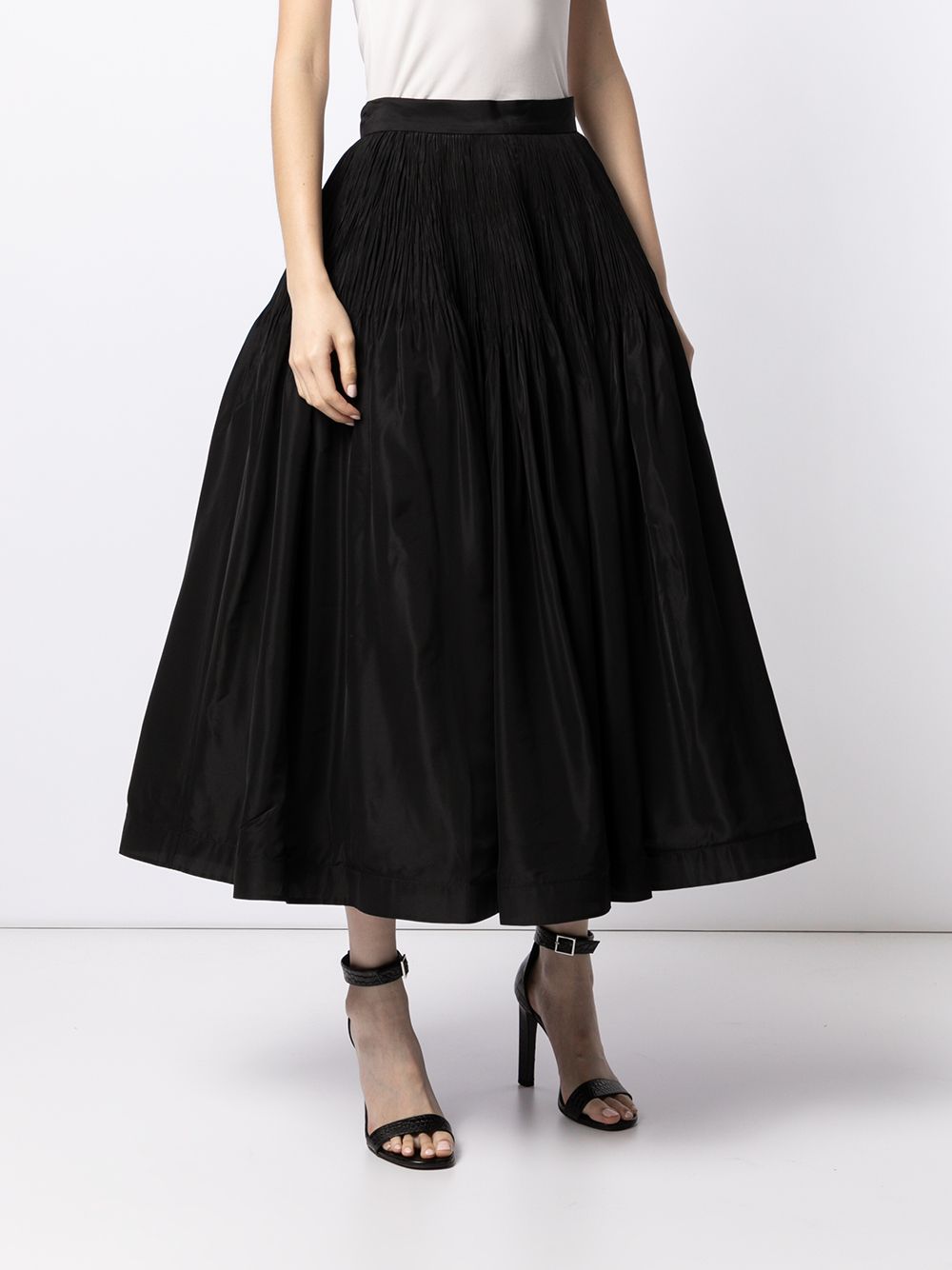 Shop The 2Nd Skin Co. plissé full skirt with Express Delivery - FARFETCH