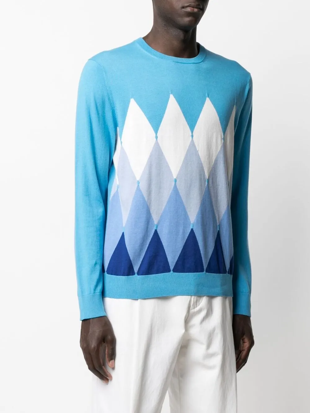Shop Ballantyne argyle-pattern jumper 