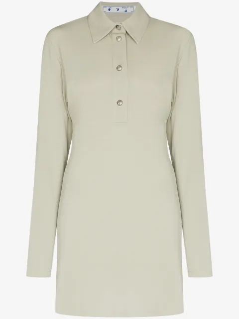 Off-White polo collar long-sleeve dress