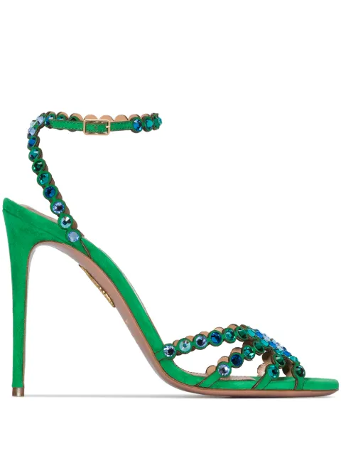 Aquazzura Sandália Tequila de camurça com salto de 105mm 