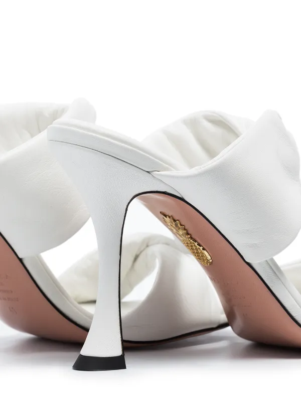 Aquazzura Twist 95mm Leather Sandals White FARFETCH PH