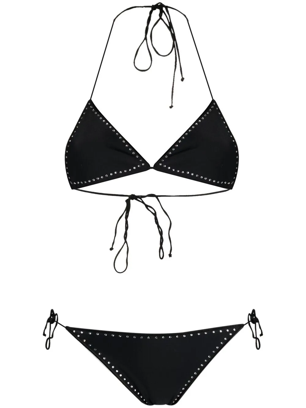 

Oséree crystal embellished triangle bikini - Black