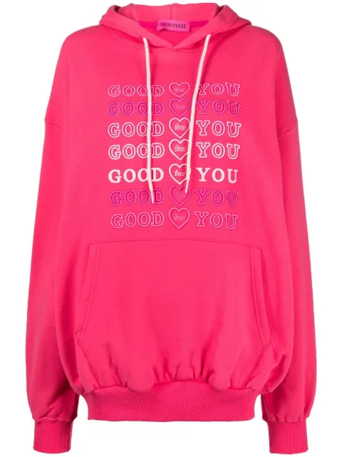 IRENEISGOOD slogan drawstring hoodie