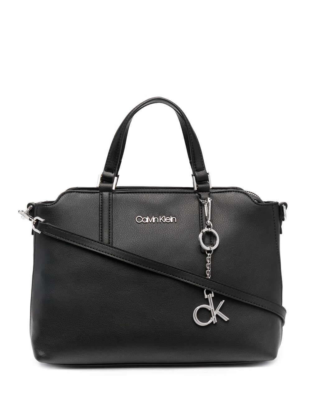 Calvin Klein Logo-plaque Tote Bag In Black