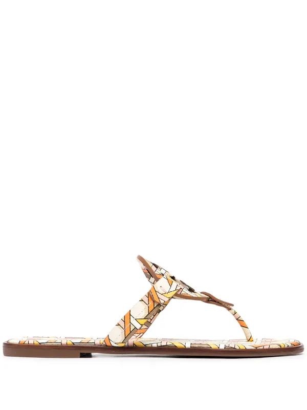 tory burch printed flip flops