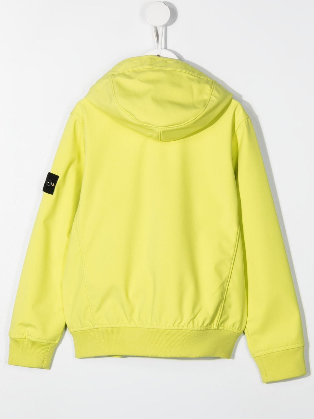 Shop Stone Island Junior Logo-patch Zip-up Hooded Jacket In Green