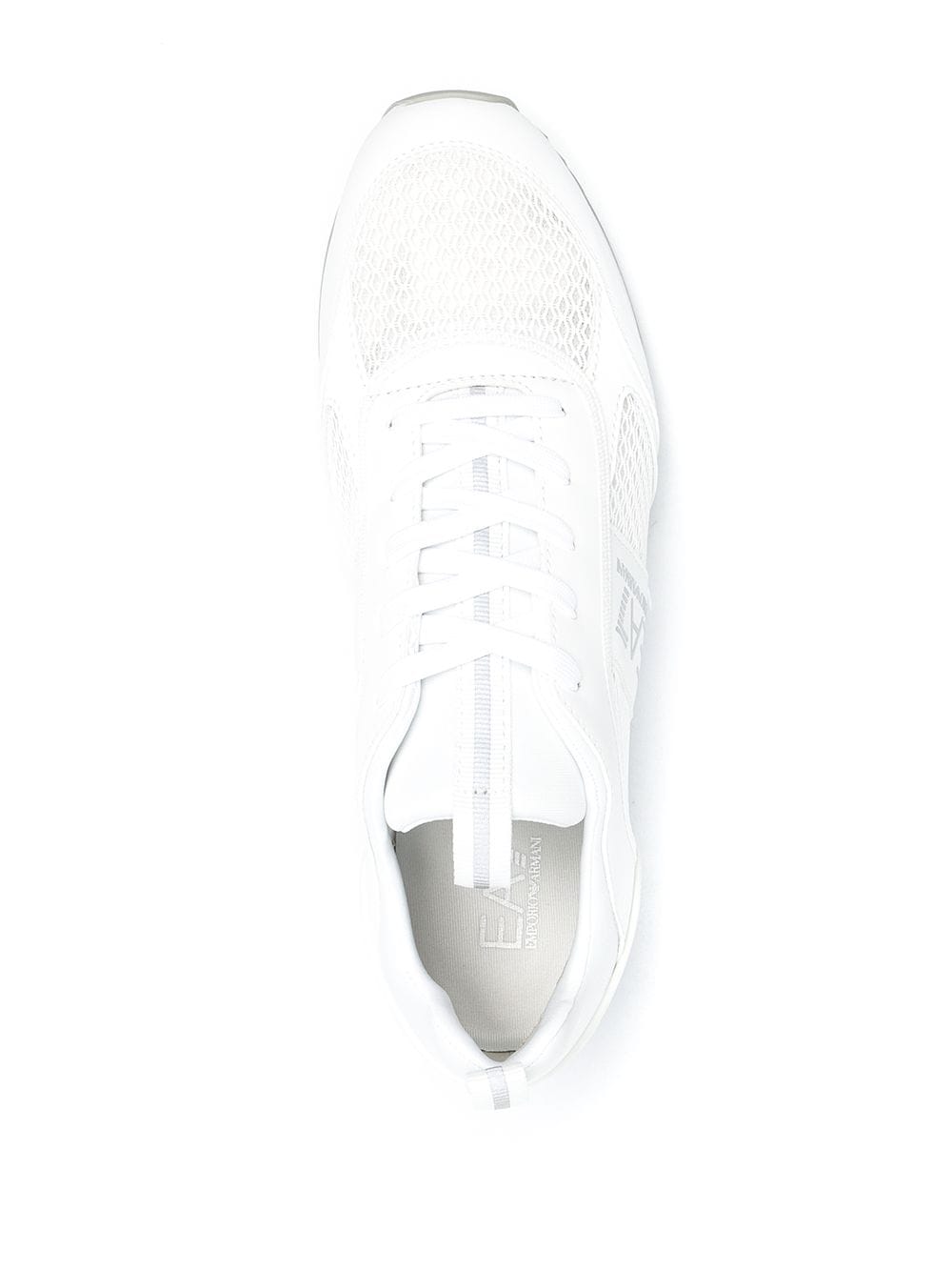 Shop Ea7 Logo Side Stripe Low-top Sneakers In White