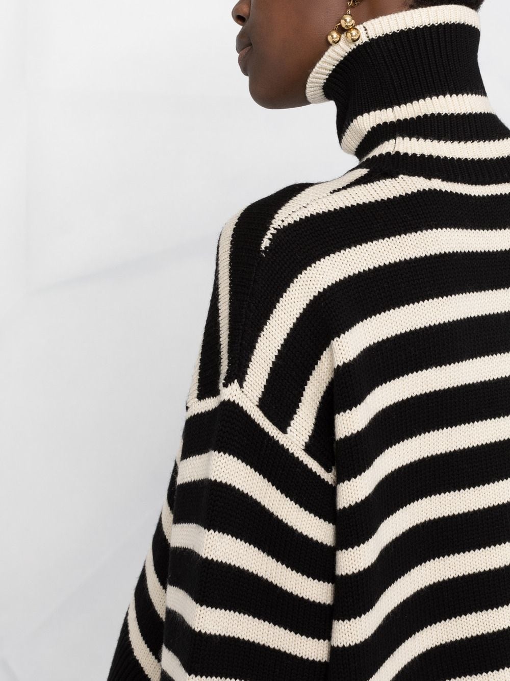 Shop Totême Signature Stripe Knitted Jumper In Black