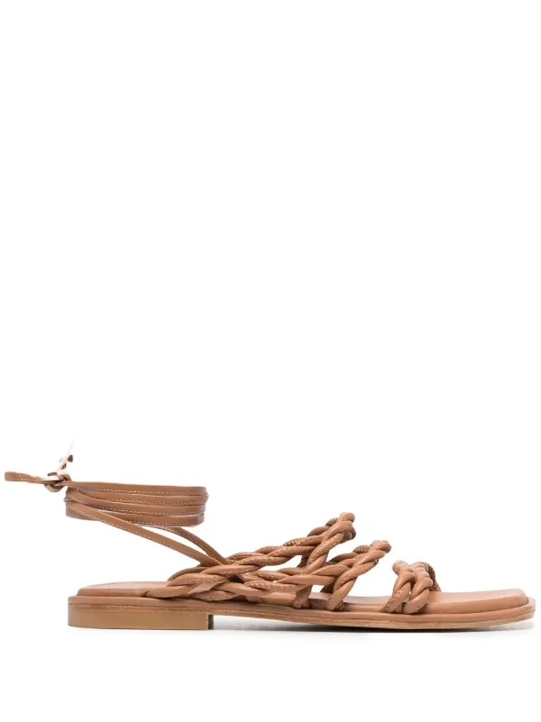 leather sandals with straps