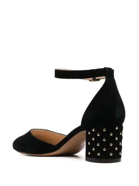 Shop black Tila March studded block heel pumps with Express Delivery ...