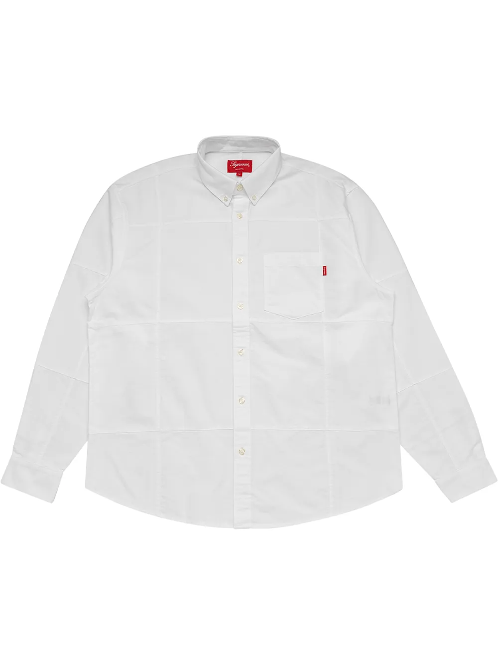 supreme chemise à design patchwork - blanc