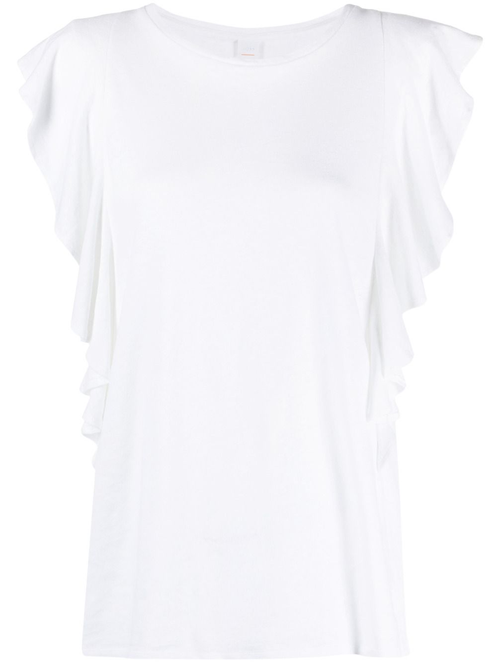 Hugo Boss Ruffle Sleeveless Top In White