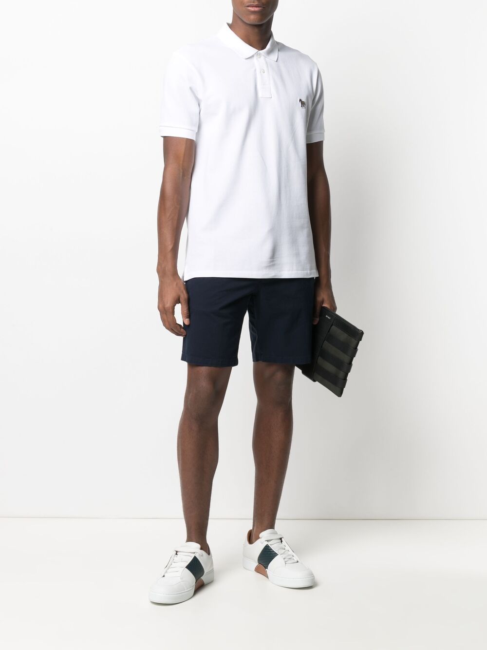 PS Paul Smith Poloshirt met zebrapatch - Wit