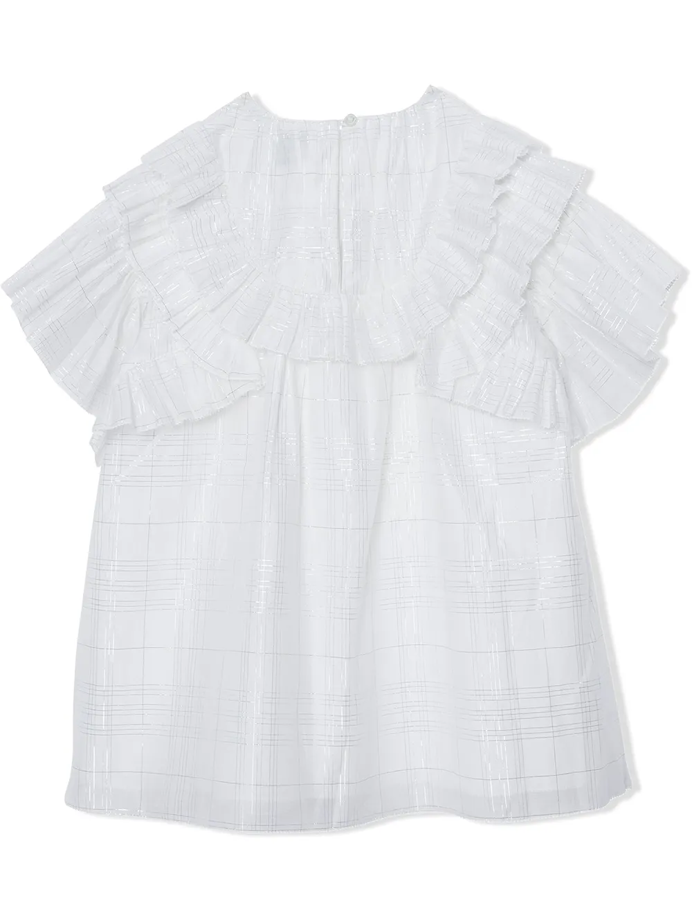 фото Burberry kids платье с круглым вырезом и оборками