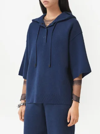 half-sleeve cashmere-blend hoodie展示图