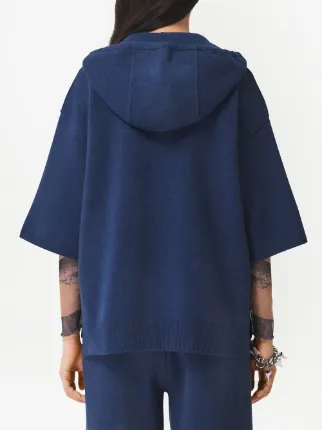 half-sleeve cashmere-blend hoodie展示图