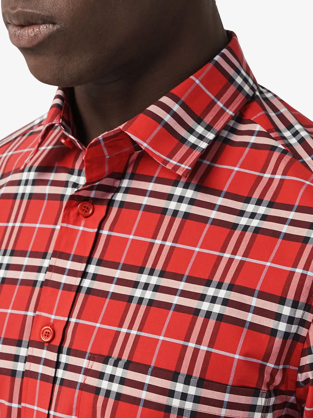 фото Burberry клетчатая рубашка с логотипом сзади