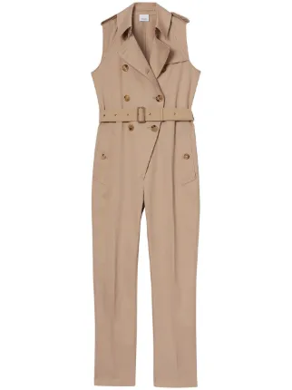 Burberry Sleeveless Gabardine Jumpsuit - Farfetch