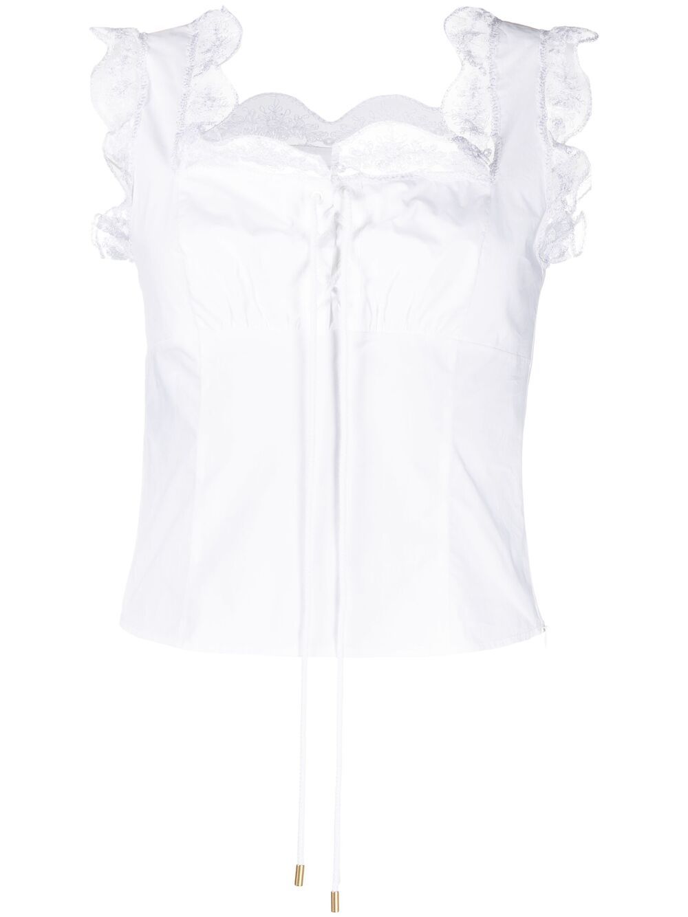 ALBERTA FERRETTI LACE DETAIL COTTON TOP