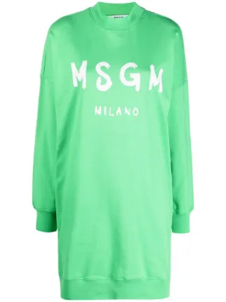 MSGM Logo Print Sweatshirt Dress - Farfetch