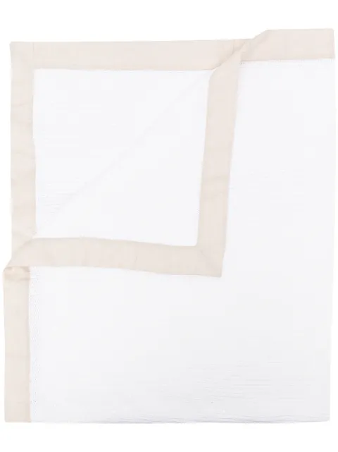 Brunello Cucinelli Kids Manta quadrada com acabamento contrastante