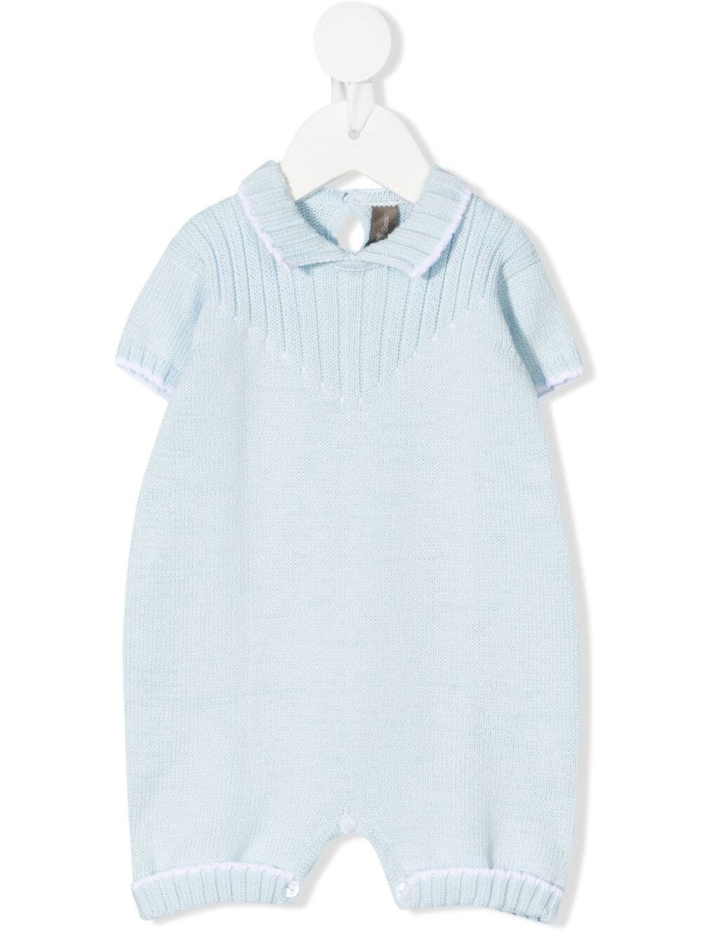 Little Bear Babies' Ribbed-knit Cotton Body In Blue