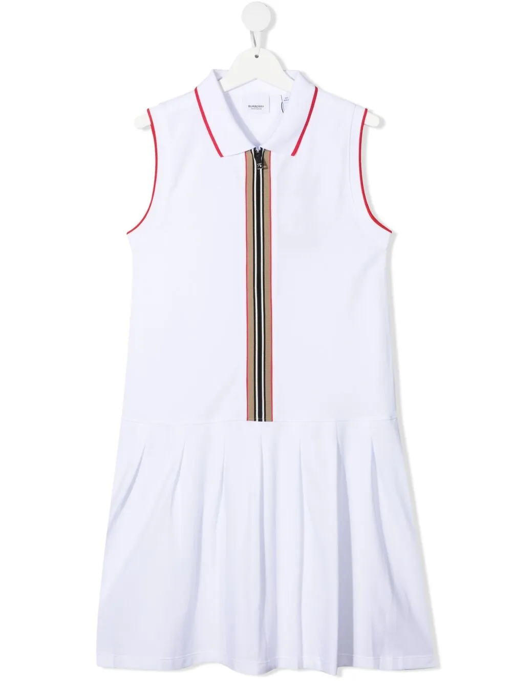 фото Burberry kids платье с воротником поло и отделкой в полоску