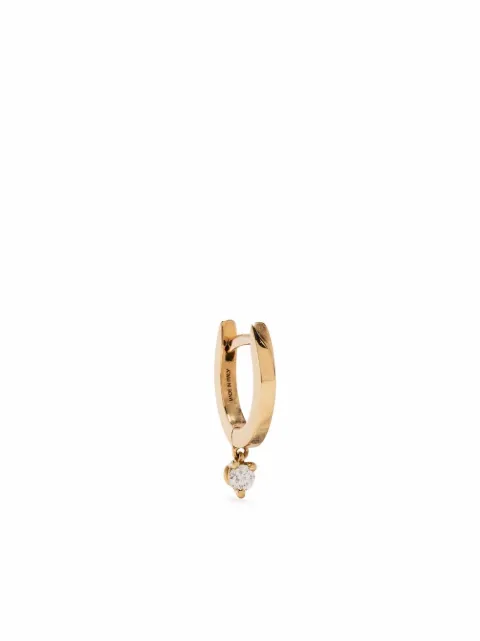 Delfina Delettrez 18kt yellow gold diamond drop single huggie hoop