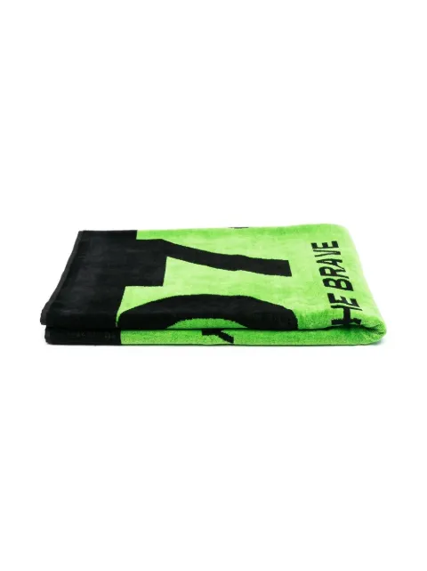 Diesel Kids منشفة شاطئ قطن بطبعة شعار الماركة
