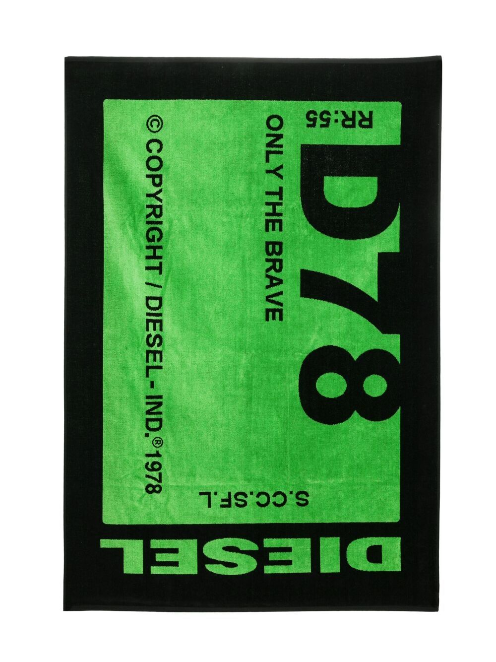 Shop Diesel Logo-print Cotton Beach Towel In Black