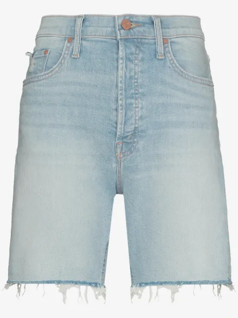 MOTHER The Tripper frayed-edge denim shorts