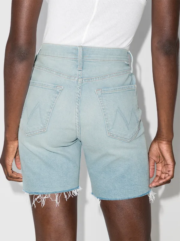 MOTHER The Tripper frayed-edge Denim Shorts | Blue | FARFETCH