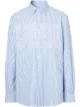 Image 1 of Burberry logo-print pinstripe shirt