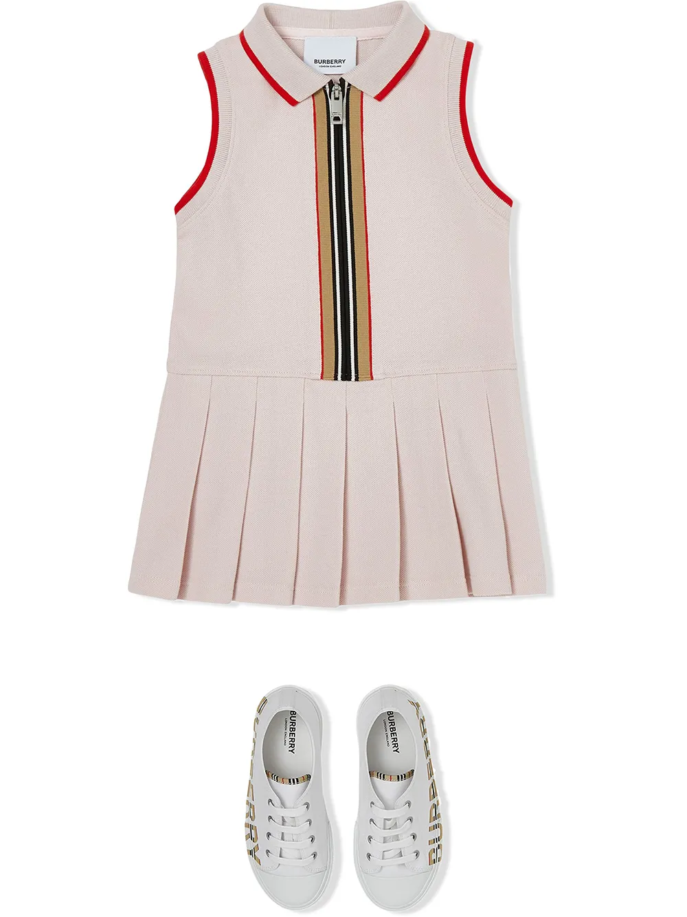 фото Burberry kids платье поло с полоской icon stripe