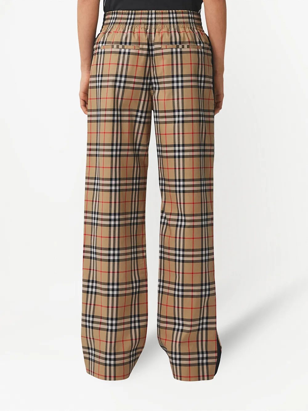 Vintage check high-waisted trousers