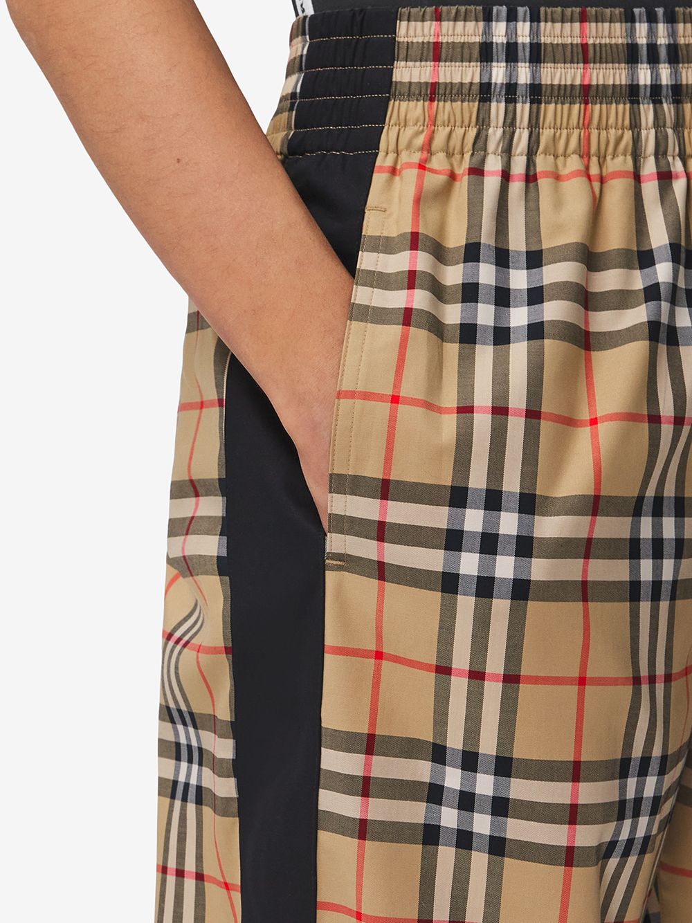 Shop Burberry Vintage Check High-waisted Trousers In Brown