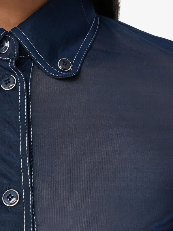 Burberry semi-sheer button-down Shirt 