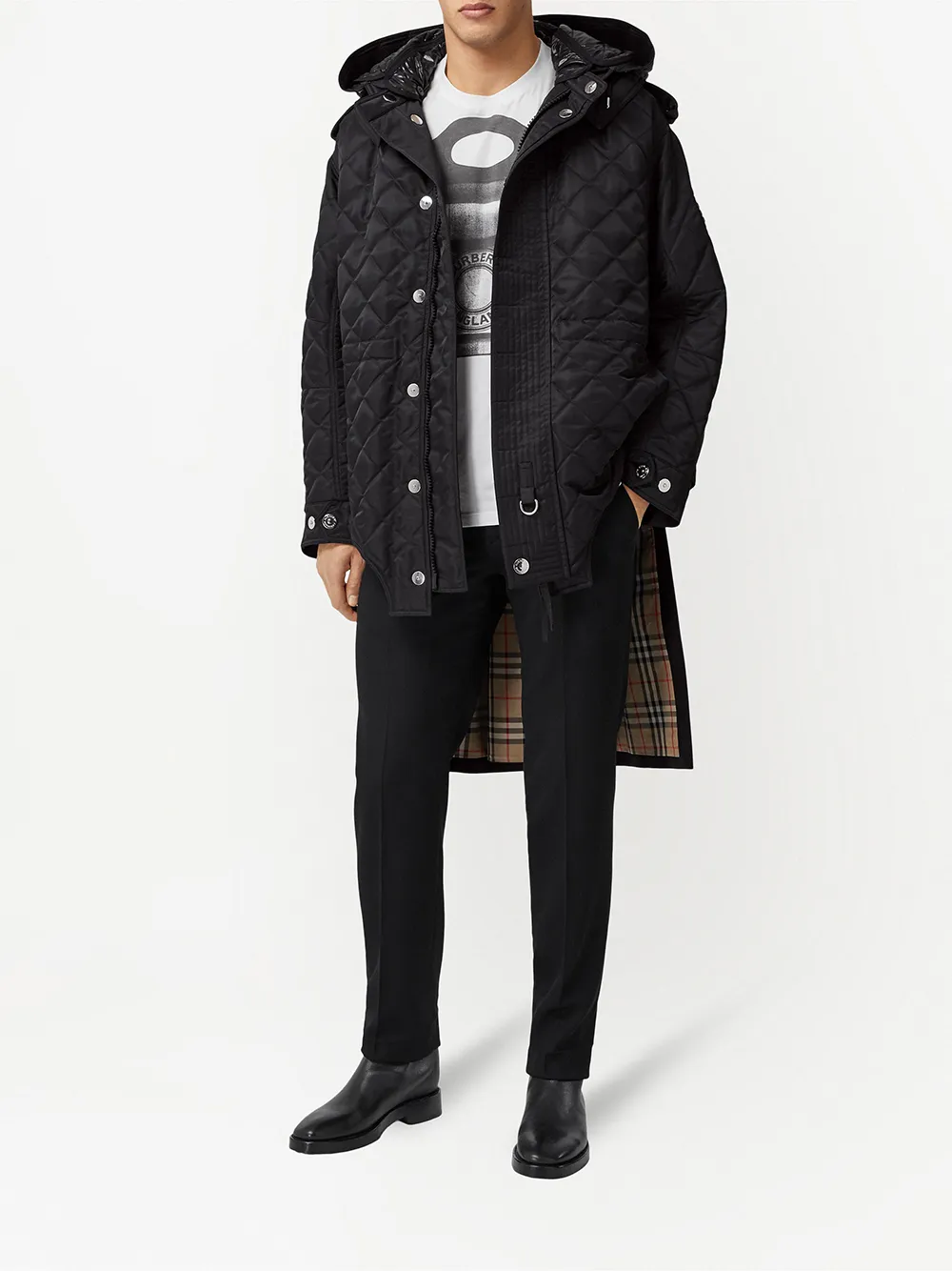 фото Burberry стеганая парка