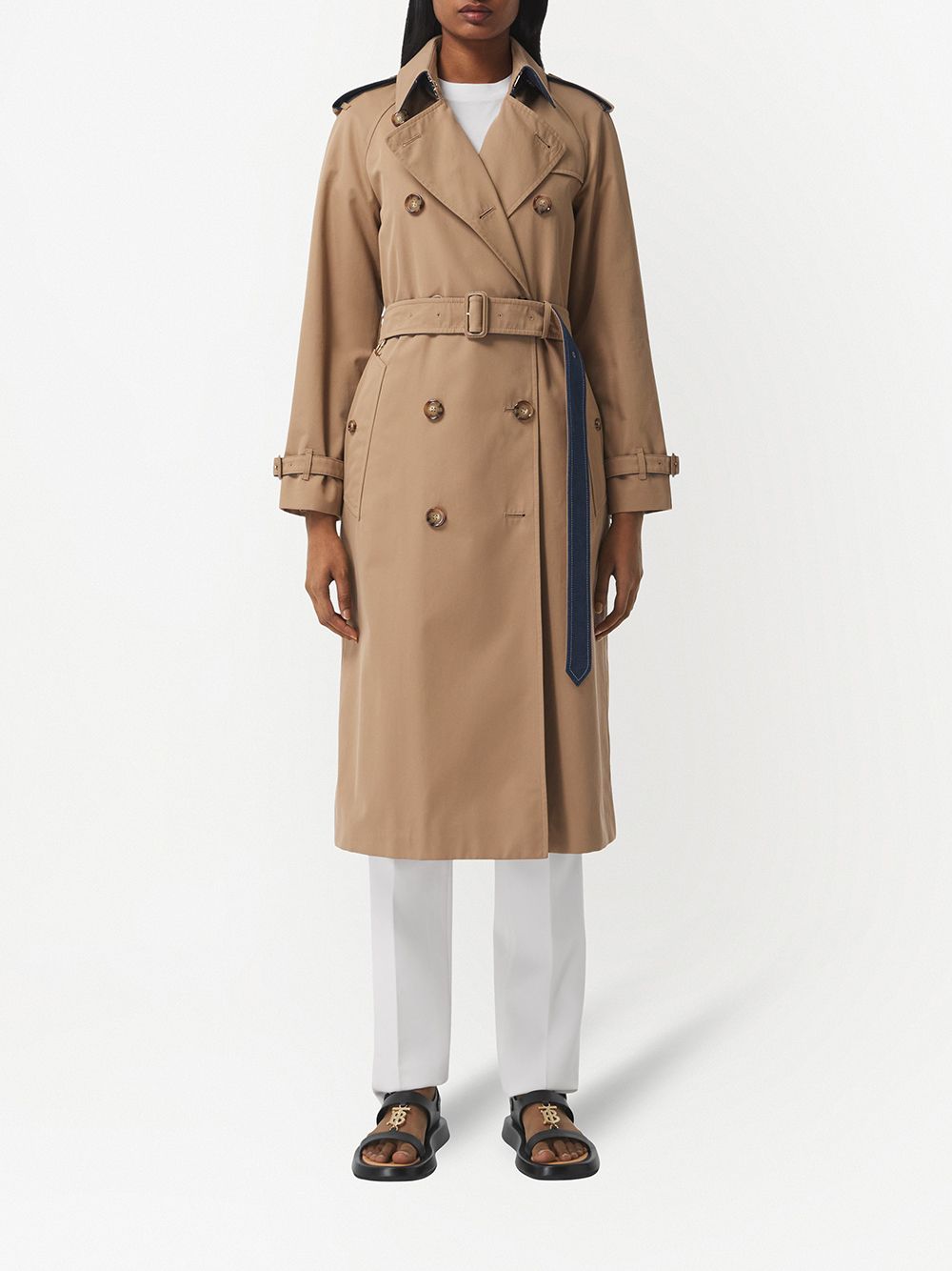 Burberry denim-detail Belted Trench Coat - Farfetch